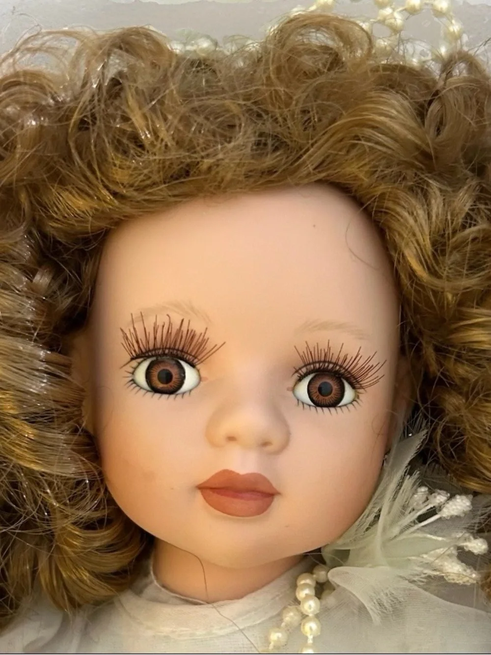 12” Porcelain Fairy Doll With Stand. 1990s